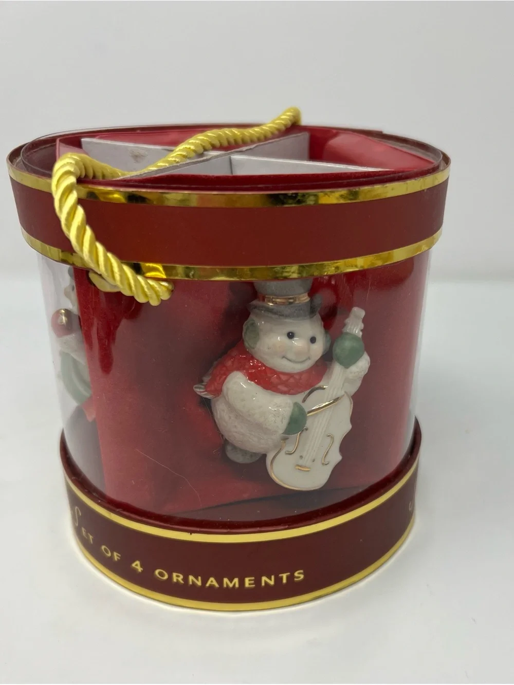 Lenox Snowman Ornaments Set Of 4 Mini Playing Instruments In Package No Lid